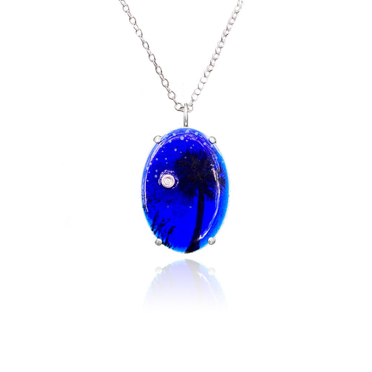 Blu Moon Pendant With Diamond