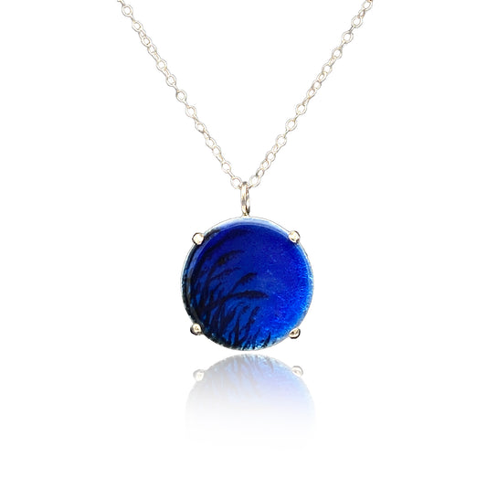 Blu Beach Grass Round Pendant